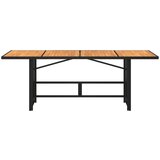 vidaXL Vrtni stol s pločom od drva bagrema crni 190x80x75 cm poliratan | shoptok.hr