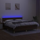 Krevet box spring s madracem LED tamnosmeđi 160x200 cm tkanina | shoptok.hr