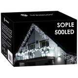 springos zavjesa s kapljicama, 500 LED, 20 m, hladno bijela Cijene