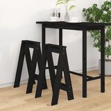 vidaXL Stolček 2 kosa črne barve 40x40x75 cm trdna borovina Cene