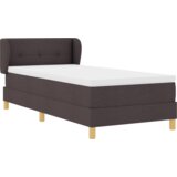  Postelja z vzmetnico z vzmetnico Temno rjava 90 x 200 cm blago, (5000127224) Slike