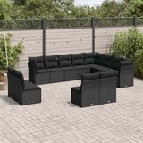  The Living Store Vrtna sedežna garnitura 12-delna z blazinami črn poli ratan - Vrtna Sedežna Garniture, (21476408) | Shoptok.si
