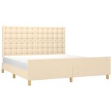  Posteljni okvir z vzglavjem krem 160x200 cm blago, (20906847) | Shoptok.si