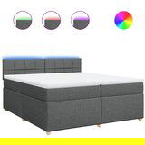 Maison Chic Box spring postelja - Vzmetna postelja z vzmetnico temno siva 200x200 cm blago SL24626, (21890567) | Shoptok.si