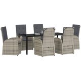  Vrtni set za objed 7 kom. Siva poliratan | shoptok.hr