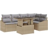  Vrtni kavč set 6-delni Bež Ratan Vrtni kavč Pravokoten, (22064891) | Shoptok.si
