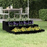 Maison Chic Visoka greda - Greda - Cvetlični Lonec črna 78x78x27 cm trdna borovina, (21788977) | Shoptok.si