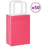 vidaXL Papirnate vrečke 50 kosov z ročaji roza 15x8x21 cm Cene