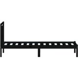  Posteljni okvir črn iz borovine 100x200 cm, (20647552) | Shoptok.si