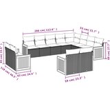  12-dijelni set vrtnih sofa od poliratana s jastucima crni | shoptok.hr