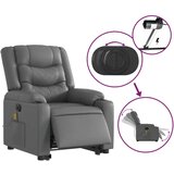 vidaXL Električni masažni naslonjač na podizanje od umjetne kože siva | shoptok.hr