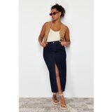 Trendyol Curve Dark Blue Slit Maxi Denim Skirt cene