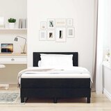  Krevet s opruga kutije s LED trakama Crna 120 x 200 cm tkanina | Shoptok.si