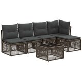 vidaXL Vrtna sedežna garnitura 6 pcs Siva poli ratan, (5000272150) | Shoptok.si