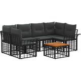  Set vanjskih sofa 7 kom. Crna i tamno siva poliratan | shoptok.hr