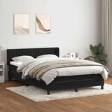 Box spring krevet s madracem crni 160x210 cm baršunasti - Crna 160 x 210 cm Okomite pruge | shoptok.hr