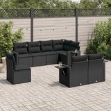  8-dijelni set vrtnih sofa od poliratana s jastucima crni | shoptok.hr