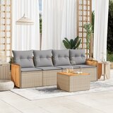 Maison Chic Seti vrtnega pohištva - Vrtna garnitura - Vrtni pohištvo set 5-delna z blazinami bež poli ratan, (21815837) | Shoptok.si