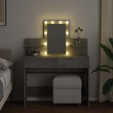  Toaletni stolić s LED svjetlima siva boja betona 100x40x130 cm | shoptok.hr