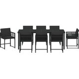  Vrtni set za objed 9 kom. Crna poliratan | shoptok.hr