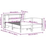 vidaXL Krevet s regalom z knjige bez madraca bijeli 160x200cm borovina | shoptok.hr