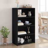 vidaXL Visoka omara črna 70x41x124 cm inženirski les Cene