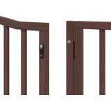 vidaXL Ograda za pse z vrati zložljiva 6 panelov rjava 480 cm les | Shoptok.si