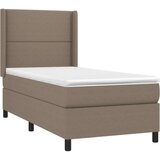  Box spring postelja z vzmetnico LED taupe 90x190 cm blago, (20899549) | Shoptok.si