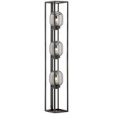 Fischer & Honsel Črna stoječa svetilka s steklenim senčilom (višina 130 cm) Regi – | Shoptok.si