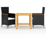  3-dijelni vrtni blagovaonski set crni | shoptok.hr