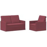  Set sofe 2 pcs Vinska crvena Tkanina - boja crnog vina 1-sjedalo + 2-sjedalo (120 cm) | shoptok.hr