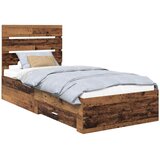vidaXL Okvir za krevet Staro drvo 90 x 200 cm Konstruirano drvo - Staro drvo 90 x 200 cm | shoptok.hr