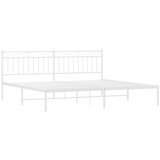 Metalni okvir za krevet s uzglavljem bijeli 193x203 cm | shoptok.hr