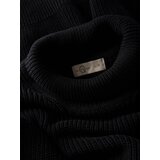 Ombre Men's sweater with a "v-neck" neckline with a shirt collar - black | Shoptok.si