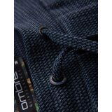 Ombre Men's short shorts with structured knit elastic band - navy blue | Shoptok.si