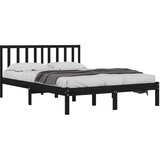  Posteljni okvir črn iz trdne borovine 140x190 cm, (20708190) | Shoptok.si