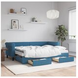 vidaXL Izvlečna dnevna postelja s predali modra 80x200 cm ža Cene