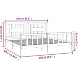 Okvir za krevet s uzglavljem crni 200 x 200 cm od masivnog drva | shoptok.hr