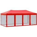  Sklopivi šator za zabave s bočnim zidovima 3 x 6 m Crvena | shoptok.hr