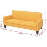  Kavč trosed 180x65x76 cm rumen, (20810425) | Shoptok.si