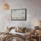  Slika - Cloudy Night Sky - Moons in Brown and Beige Hues Among Clouds and Numerous Little Stars on a Light Background 90x60 U cr | shoptok.hr