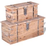 Furnova Dve skrinji za shranjevanje iz trdnega lesa akacije, (21954023) | Shoptok.si