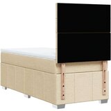 vidaXL Box spring postelja z vzmetnico krem 90x190 cm blago, (21321295) | Shoptok.si