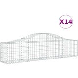  Obokane gabion košare 14 kosov 200x30x40/60 cm pocinkano železo, (20798911) | Shoptok.si