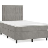 Box spring postelja z vzmetnico svetlo siva 120x200 cm žamet, (20790647) | Shoptok.si