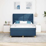  Krevet s opruga kutije s uzglavljem Plava 200 x 140 cm tkanina | shoptok.hr