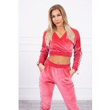 Kesi Velour set with Queen raspberry inscription Cene