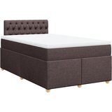 vidaXL Krevet box spring s madracem tamnosmeđi 120 x 190 cm od tkanine | shoptok.hr