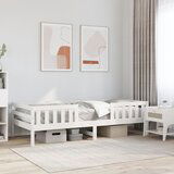 Furnova Posteljni okvir brez vzmetnice bel 75x190 cm trdna borovina, (21934476) Cene