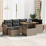 vidaXL 7-dijelni set vrtnih sofa poliratan i bagrem s jastucima sivi | shoptok.hr
